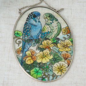 Amia parrot bird stained glass suncatcher